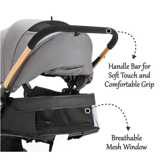 Teknum Reversible Trip2 Baby Stroller 0–36 Months Up To 22Kg, Color: Grey, 10 image