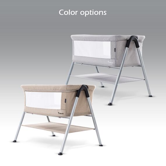 Teknum Sleepzen 2 Bedside Crib Bassinet 0–6 Months Up To 9Kg, Color: Grey, 8 image