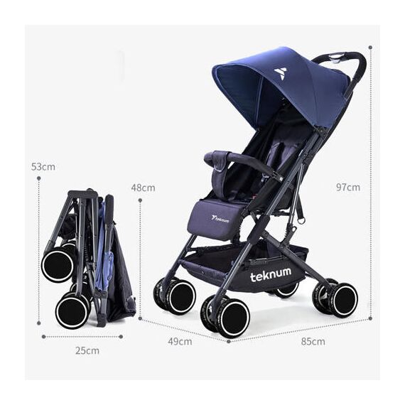 Teknum Yoga Lite Stroller Cabin Fold 6–36 Months Up To 15Kg, Color: Blue, 8 image