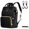 Sunveno Diaper Bag With Usb Port And Stroller Hooks, Color: Black