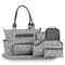 Little Story Diaper Bag Set Of 6 With Hooks, Color: Melange Grey