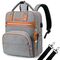 Little Story 2In1 Diaper Bag With Sanitizer Bottle Keychain & Stroller Hooks, Color: Grey