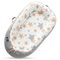Little Story Soft Breathable Fiberfill Newborn Lounger Bed, Color: Grey & Yellow