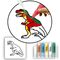 Little Story Diy Kids Art & Craft 3D Painting Set Dinosaur