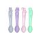 Melii Silicone Spoons 4 Pcs, Color: Pink,Green,Purple,Grey
