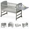 Teknum 7In1 Convertible Kids Bed Bedside Crib With Mattress Mosquito Net 0-12 Years 40Kg, Color: Grey