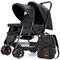 Teknum Double Stroller Combo 6–36 Months 2 X 15Kg, Color: Black