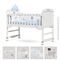Teknum 7In1 Convertible Kids Bed And Bedside Crib With Mattress, Mosquito Net And Detachable Wheels 0-12 Years