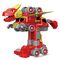 Little Story 5In1 Dinosaur Robot Transformation Vehicle 145Pcs, Color: red