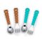 Melii Spoons & Forks Set Cat & Bulldog 4 Pcs, Color: Brown & Turquoise