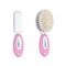 Babyjem 2-Piece Brush & Comb Set with Natural Bristle for Babies 0 Months+, Color: pink