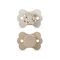 Suavinex SX Pro Ultra Soft Butterfly Shape Baby Pacifier for Babies 6-18 months with Silicone Nipple Physiological Teat Safe for Baby Pack of 2, Color: Beige