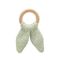 Babyjem Amigurumi Wooden Ring Teether for Baby 4+ Months, Color: Green