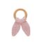 Babyjem Amigurumi Wooden Ring Teether for Baby 4+ Months, Color: pink
