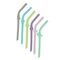 Melii Silicone Straws with Animals Clip Design & Cleaning Brush Set of 6 pcs