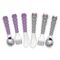 Melii Utensil Set Cat & Bulldog 6 Pcs, Color: Purple & Grey