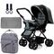 Teknum Reversible Look At Me Stroller Combo With Diaper Bag Hooks & Changing Pad 6–36 Months Up To 15Kg, Color: Grey