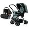 Teknum Reversible Trip Baby Stroller Travel System With Infant Car Seat Multi Recline 6-36 Months, Color: Dark Grey