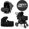 Teknum Compacto 3In1 Baby Stroller Travel System With Carrycot And Infant Car Seat 0-3 Years, Color: Black