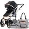 Teknum 3 In 1 Pram Stroller With Diaper Bag Bundle 0–3 Years Up To 18Kg, Color: Black