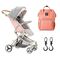 Teknum A1 Green Stroller With Sunveno Grey Diaper Bag 0–4 Years Up To 20Kg, Color: pink