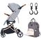 Teknum A1 Green Stroller With Sunveno Grey Diaper Bag 0–4 Years Up To 20Kg, Color: Light Grey