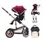 Teknum 3 In 1 Stroller Black With Sunveno Diaper Bag And Hooks 0–3 Years Up To 18Kg, Color: Burgundy, 3 image
