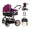 Teknum 3 In 1 Stroller Black With Sunveno Diaper Bag And Hooks 0–3 Years Up To 18Kg, Color: Burgundy, 2 image