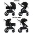 Teknum 3In1 Compacto Baby Stroller With Bassinet Air Cabin Friendly 0-36 Months, Color: Black, 3 image