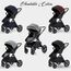 Teknum 3In1 Compacto Baby Stroller With Bassinet Air Cabin Friendly 0-36 Months, Color: Black, 17 image