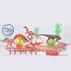 Little Story 21Pcs Dinosaur World Bucket Set With 5 Dinosaurs, 3 Eggs And Scene Accessories, Color: Orange, 2 image