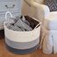 Little Story Cotton Rope Diaper Caddy Xl, Color: Grey, 5 image