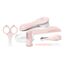 Suavinex Baby Care Daily Grooming Essential Gift Set of 6 Contains Finger Toothbrush, Comb, Nail Clippers, Scissors & Brush 0+Month, Color: pink