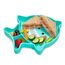 Melii Divided Silicone Suction Plate, Color: Turquoise