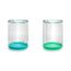 Melii Double Walled Bear Plastic Cup 145 ml 2 Pcs, Color: Turquoise & Green