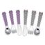 Melii Utensil Set Cat & Bulldog 6 Pcs, Color: Purple & Grey