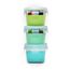 Melii Glass Food Storage Containers with Silicone Sleeve 160 ml 3 Pcs, Color: Green, Mint,Turquoise