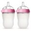 Comotomo Natural Feel Baby Bottle 250 ml 2 Pcs, Color: Pink & White
