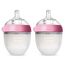 Comotomo Natural Feel Baby Bottle 150 ml 2 Pcs, Color: Pink & White, 2 image