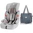 Teknum Nova Car Seat Travel Combo Group 1/2/3 9Kg-36Kg With Luxury Diaper Bag, Color: Grey