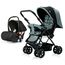Teknum Reversible Trip Baby Stroller Travel System With Infant Car Seat Multi Recline 6-36 Months, Color: Dark Grey