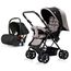 Teknum Reversible Trip Baby Stroller Travel System With Infant Car Seat Multi Recline 6-36 Months, Color: Khaki