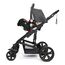 Teknum 3In1 Baby Stroller Travel System Sleeping Bassinet Extra Wide Seat 360° Rotating Wheels Fully Reclinable Car Seat Compatible Coffee Holder Spill Proof Mat 0-3 Years, Color: Black, 7 image