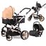 Teknum 3In1 Baby Stroller Travel System Sleeping Bassinet Extra Wide Seat 360° Rotating Wheels Fully Reclinable Car Seat Compatible Coffee Holder Spill Proof Mat 0-3 Years, Color: Khaki, 3 image