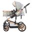 Teknum 3In1 Baby Stroller Travel System Sleeping Bassinet Extra Wide Seat 360° Rotating Wheels Fully Reclinable Car Seat Compatible Coffee Holder Spill Proof Mat 0-3 Years, Color: Grey & Gold, 6 image