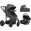 Teknum 3In1 Baby Stroller Travel System Sleeping Bassinet Extra Wide Seat 360° Rotating Wheels Fully Reclinable Car Seat Compatible Coffee Holder Spill Proof Mat 0-3 Years, Color: Dark Grey, 3 image