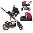 Teknum 3In1 Baby Stroller Travel System Sleeping Bassinet Extra Wide Seat 360° Rotating Wheels Fully Reclinable Car Seat Compatible Coffee Holder Spill Proof Mat 0-3 Years, Color: Wine, 2 image