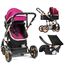 Teknum 3In1 Baby Stroller Travel System Sleeping Bassinet Extra Wide Seat 360° Rotating Wheels Fully Reclinable Car Seat Compatible Coffee Holder Spill Proof Mat 0-3 Years, Color: Wine, 3 image
