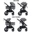 Teknum 3In1 Compacto Baby Stroller With Bassinet Air Cabin Friendly 0-36 Months, Color: Dark Grey, 3 image