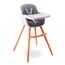 Teknum Premium Dual Height Wooden High Chair 6–36 Months Up To 15Kg, Color: Grey, 4 image